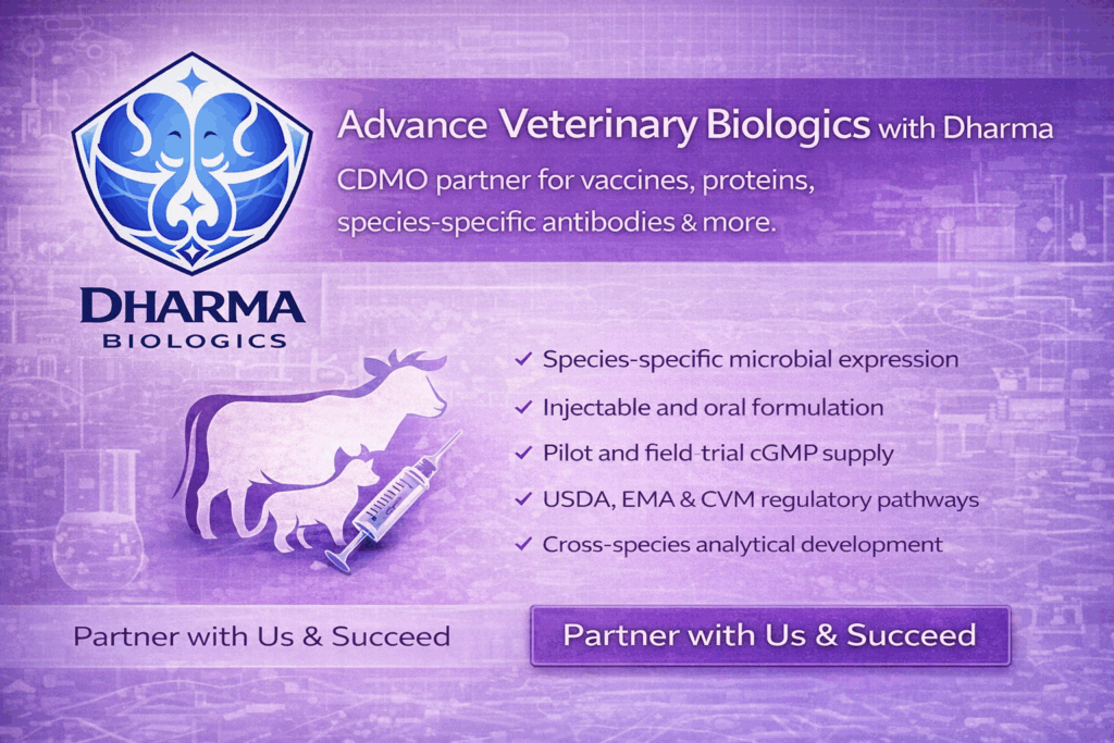 Dharma Biologics, Advance Veterinary Biologics, top Animal Health CDMO